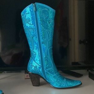 Women’s Royal Blue Sparkly Cowboy Cowgirl Bling Boots